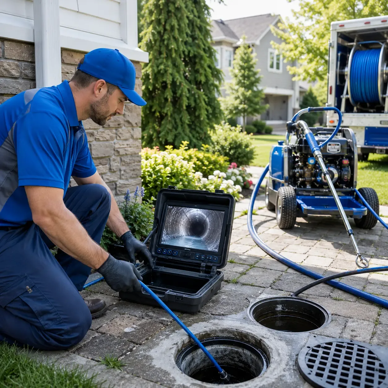 Outdoor drain cleaning professionals serving Perry, ME
